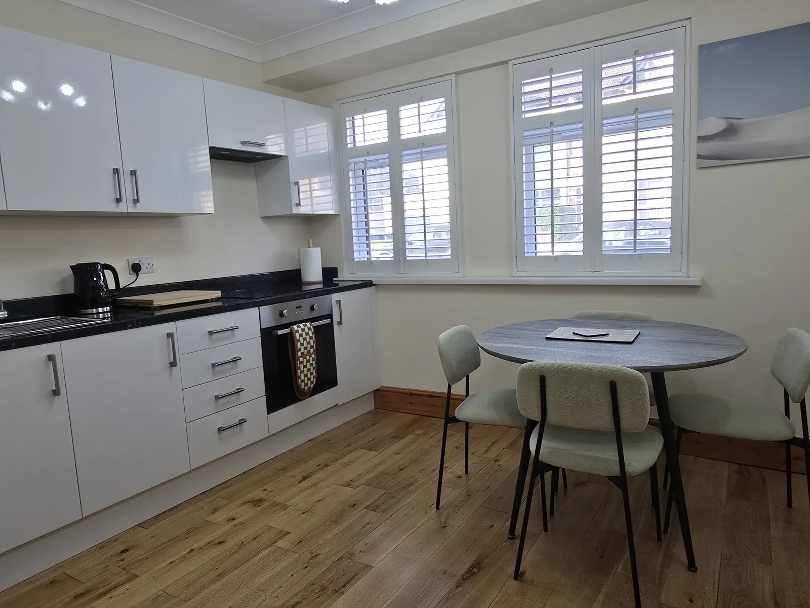 The kitchen in The Nest, the single-occupancy space at Sawadi House